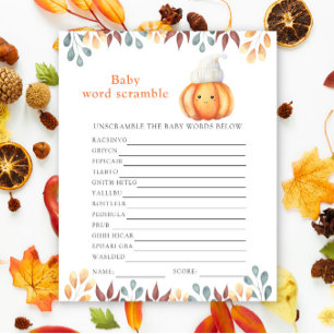 Herfst pompoen in pet - Baby Word Scramble Game