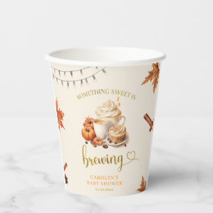 Herfst pompoen is het brouwen van koffie Douche Pa Papieren Bekers