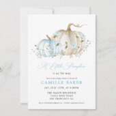 Herfst pompoen jongen Baby shower uitnodiging (Voorkant)