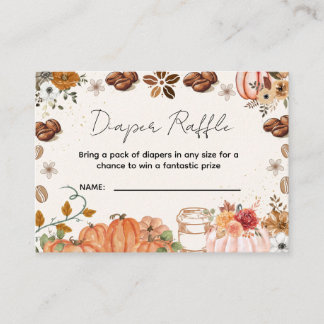 Herfst Pompoen Koffie Luier Raffle  Informatiekaartje