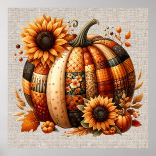 Herfst pompoen kunstwerk Poster