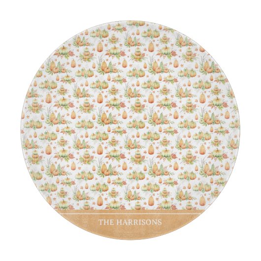 Herfst pompoen laat rustieke vakantie Thanksgiving Snijplank (Voorkant)