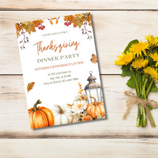 Herfst Pompoen & Lantaarn Herfstfeest Kaart