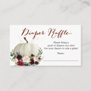Herfst Pompoen Luier Raffle Baby shower Kaart