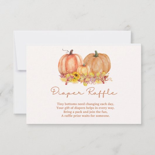 Herfst Pompoen Luier Raffle Kaart – Boho Fall (Voorkant)