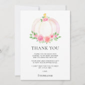 Herfst Pompoen Meisje Baby shower Dank u Bedankkaart (Voorkant)