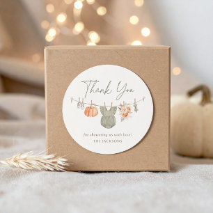 Herfst Pompoen Meisje Babykleding Baby shower Ronde Sticker