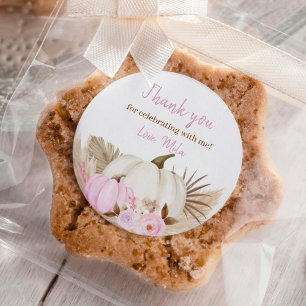 Herfst Pompoen Meisje Verjaardag Classic Ronde Sti Sticker