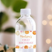 Herfst Pompoen Meisje Verjaardag Water Fles Labels Waterfles Etiket