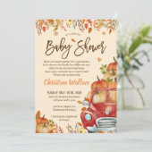 Herfst pompoen met babyschoeisel kaart (Staand voorkant)