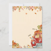 Herfst pompoen met babyschoeisel kaart (Achterkant)