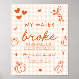 Herfst Pompoen Mijn Vlies Gebroken Baby Shower Spe Poster