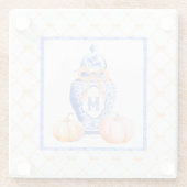 Herfst pompoen | Monogram gemberpot Glazen Onderzetter (Achterkant)