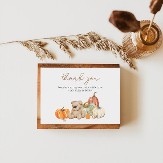 Herfst Pompoen N Speelgoed Baby shower Dank u kaar Bedankkaart