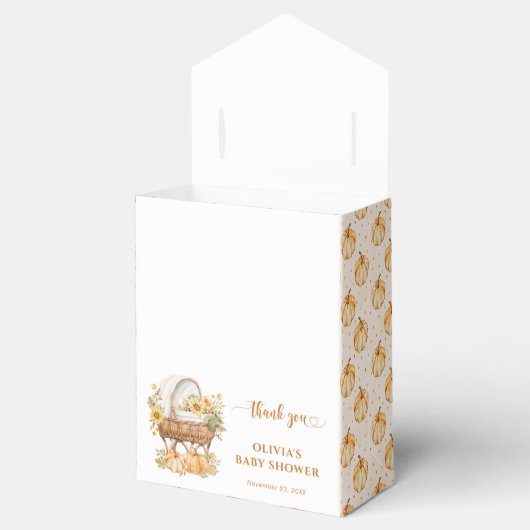 Herfst Pompoen Neutraal Baby shower Dank u Bedankdoosjes (Geopend)