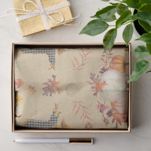 Herfst Pompoen Oogst Herfstblad Mosterd Decoupage Tissuepapier (Geschenk)