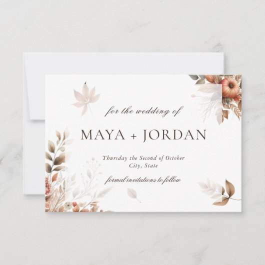 Herfst Pompoen Oogst Wedding Aankondiging (Voorkant)