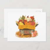 herfst pompoen oogstmand briefkaart (Voorkant / Achterkant)