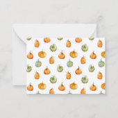 Herfst Pompoen Oranje Baby shower Ouderschap Advie Notitiekaartje (Achterkant)