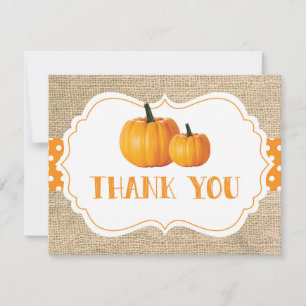 Herfst Pompoen Oranje Jute Dankkaart Bedankkaart