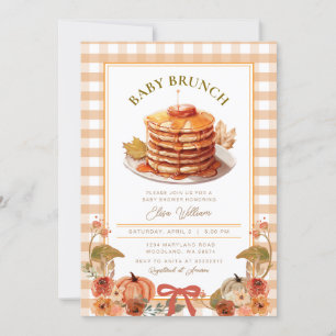 Herfst Pompoen Pannenkoek Baby shower Brunch Kaart