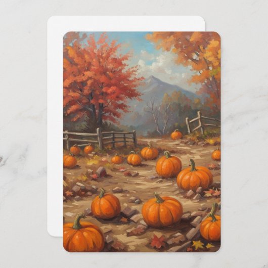 Herfst pompoen patch herfst bladeren rustiek schil feestdagenkaart (Voorkant / Achterkant)