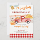 Herfst Pompoen Patch Oude Vintage Truck Verjaardag Kaart (Voorkant)