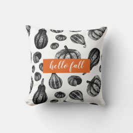 Herfst Pompoen Patroon Inkt Stippen Tekening Kusse Kussen