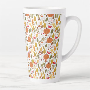 Herfst Pompoen Patroon Latte Mok