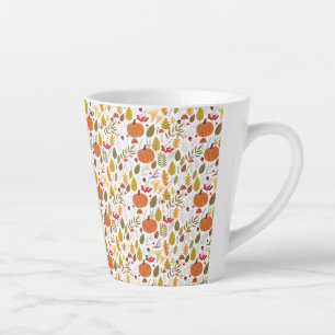 Herfst Pompoen Patroon Latte Mok