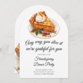 Herfst pompoen Pie Thanksgiving Party Kaart (Voorkant / Achterkant)