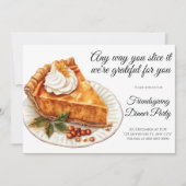 Herfst pompoen Pie Thanksgiving Party Kaart (Voorkant)