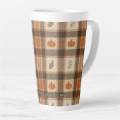 Herfst Pompoen Plaid Latte Mok (Rechterhoek)