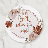 Herfst pompoen Pop het als ze baby shower pop Bedankjes Labels (Voorkant)