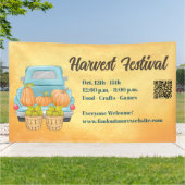 Herfst Pompoen QR Code Herfst Oogstfeest Spandoek (Buitenkant)