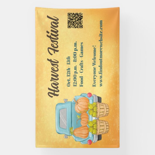 Herfst Pompoen QR Code Herfst Oogstfeest Spandoek (Verticaal)