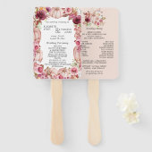 Herfst pompoen roze bordeaux bruiloft programma handwaaier (Voorkant en achterkant)