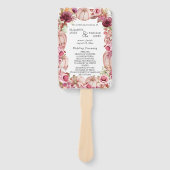 Herfst pompoen roze bordeaux bruiloft programma handwaaier (Voorkant)