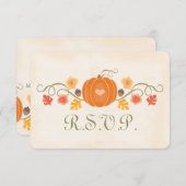 Herfst Pompoen RSVP Wedding Response Kaart (Voorkant / Achterkant)