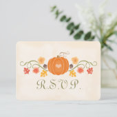 Herfst Pompoen RSVP Wedding Response Kaart (Staand voorkant)