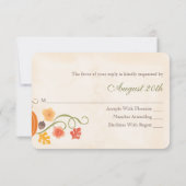 Herfst Pompoen RSVP Wedding Response Kaart (Achterkant)
