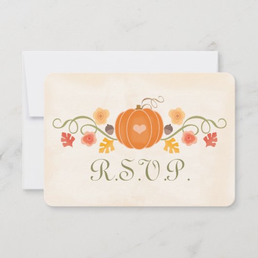 Herfst Pompoen RSVP Wedding Response Kaart (Voorkant)