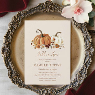 Herfst Pompoen Rustic Floral Vrijgezellenfeest Kaart