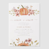 Herfst Pompoen Rustiek Boho Spaans Geslacht Onthul Vellum Uitnodigingen (Voorkant)