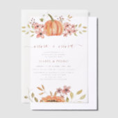 Herfst Pompoen Rustiek Boho Spaans Geslacht Onthul Vellum Uitnodigingen (Offset)