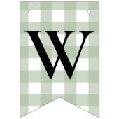 Herfst Pompoen Sage Groen Gingham Baby shower Vlaggetjes (Derde vlag)