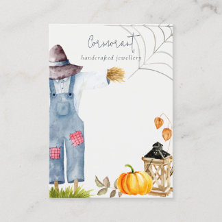Herfst Pompoen Scarecrow Blank Sieraden Display Visitekaartje