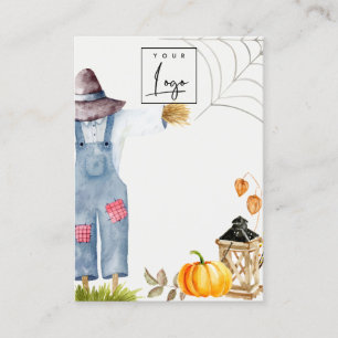 Herfst Pompoen Scarecrow Logo Blank Sieraden Displ Visitekaartje
