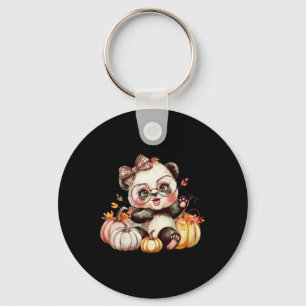 Herfst Pompoen Schattige Panda Beer Herfst Herfst Sleutelhanger