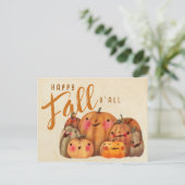Herfst Pompoen Schattigee Halloween Thanksgiving H Briefkaart (Staand voorkant)
